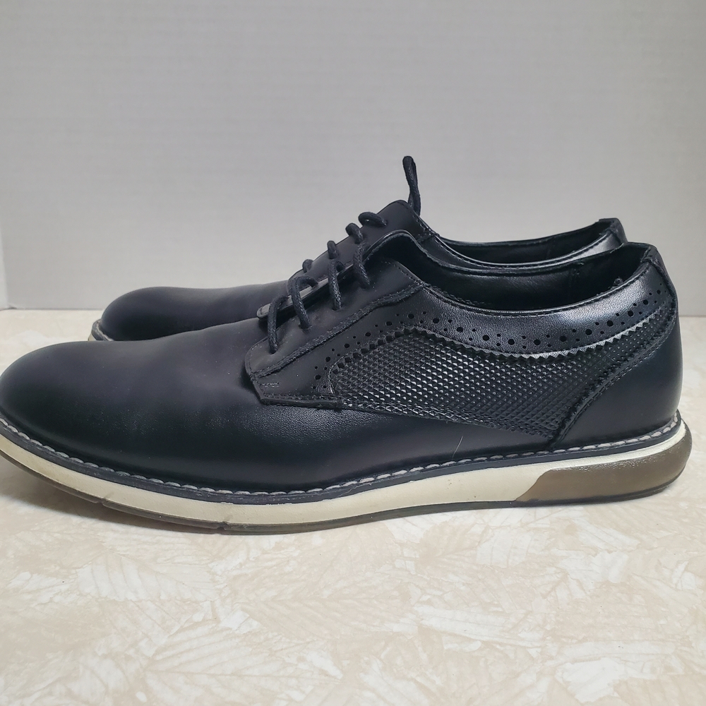 Boys Bruno Marc Black Leather Dress Shoes